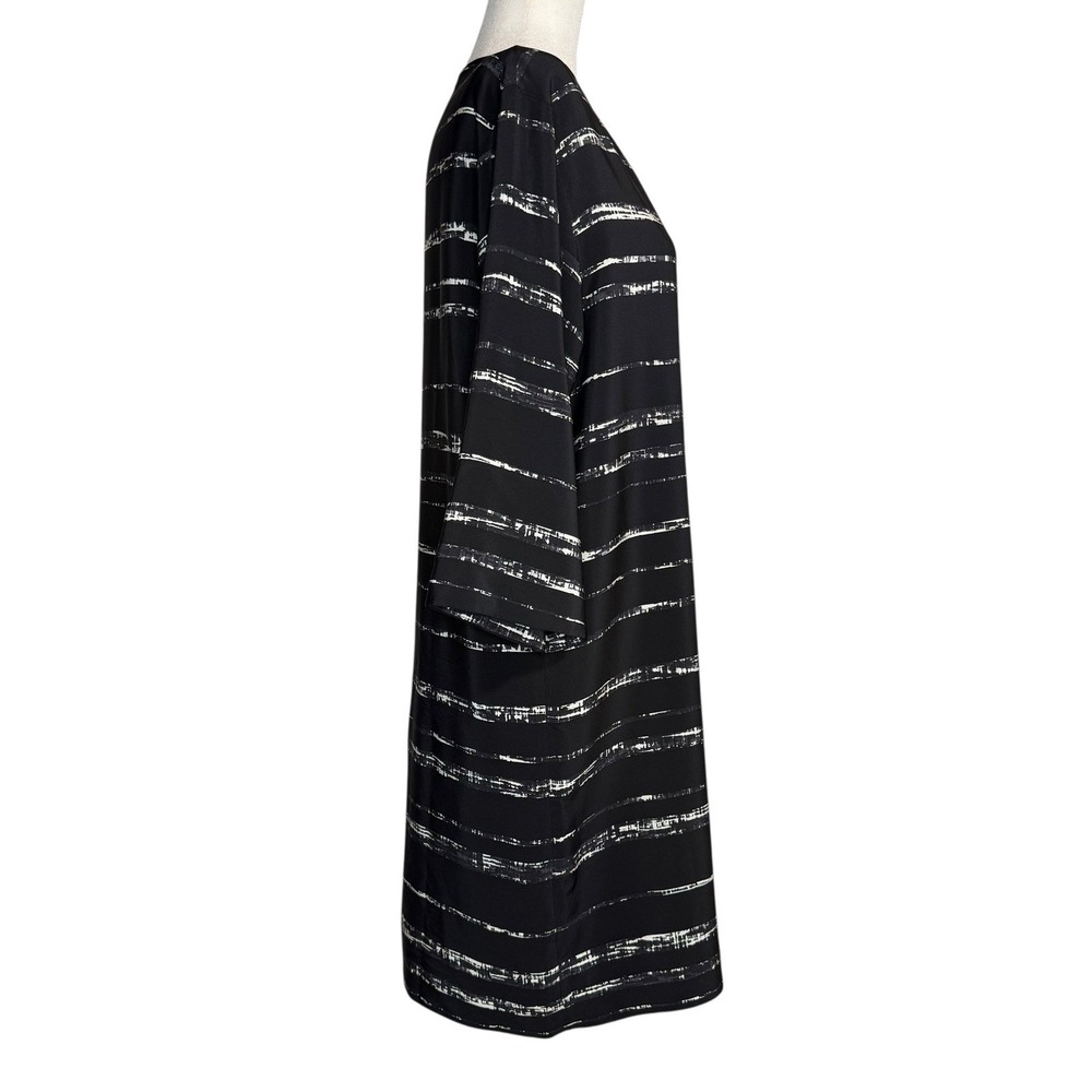 Vince 100% Silk Tunic Dress XS‎ Black V-Neck Minimalist Quiet Luxury Oversized - Picture 5 of 10
